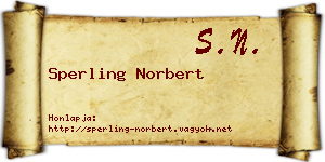 Sperling Norbert névjegykártya