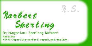 norbert sperling business card